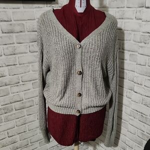 Blue Rain Green Knit Cardigan